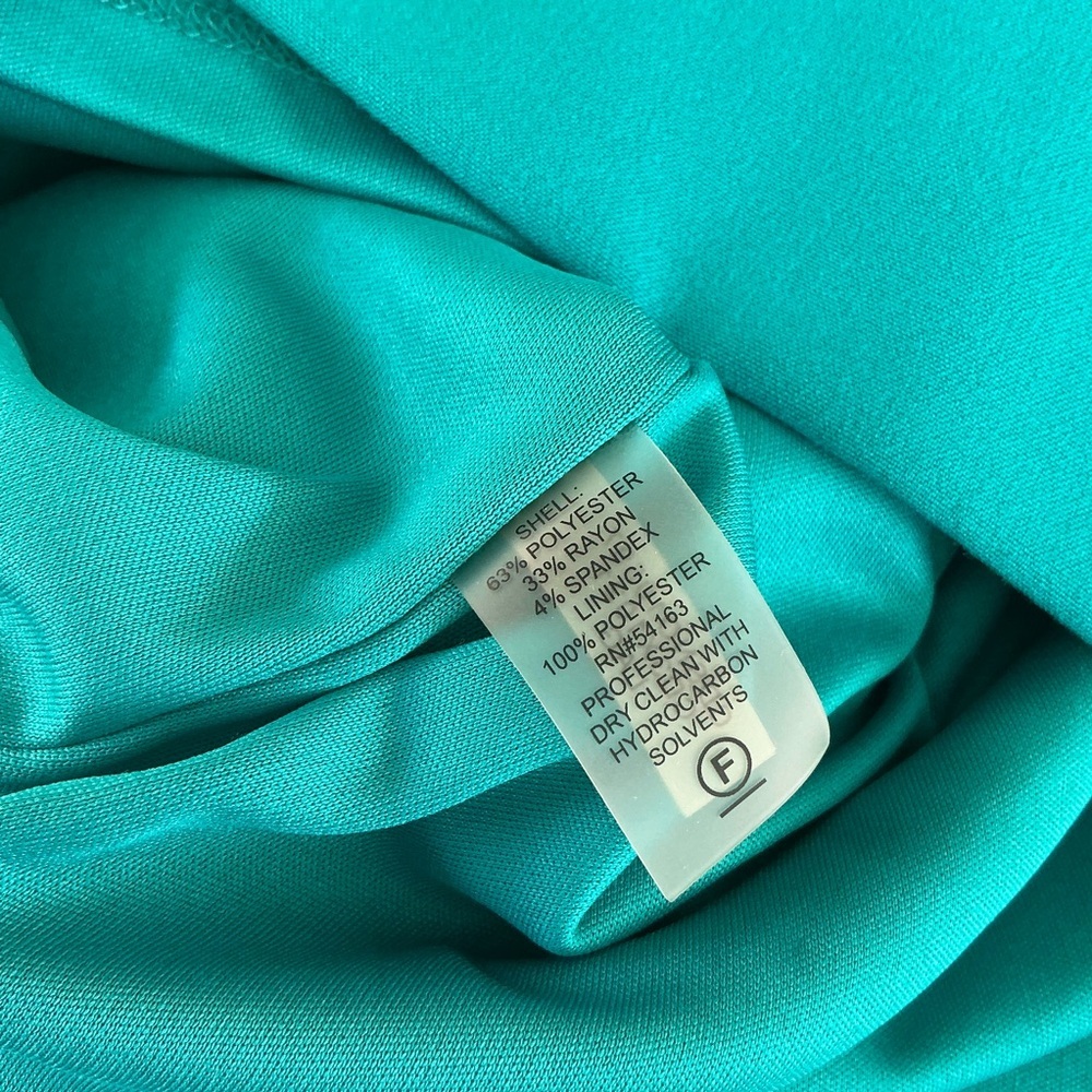 Calvin Klein Teal Cap-Sleeve Sheath Dress - Picture 7 of 9